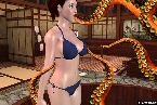 Hentai de tentaculos abusar de una chica en bikini azul